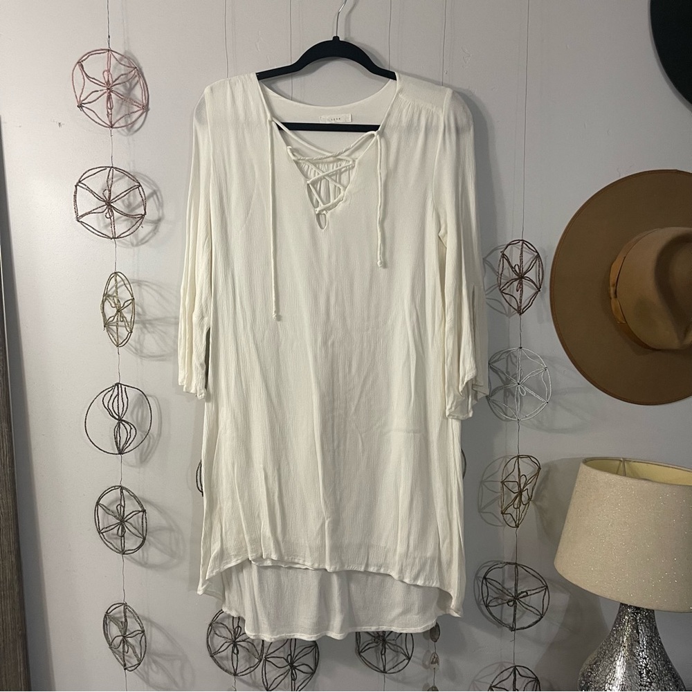 White Lush boho high low dress Size S